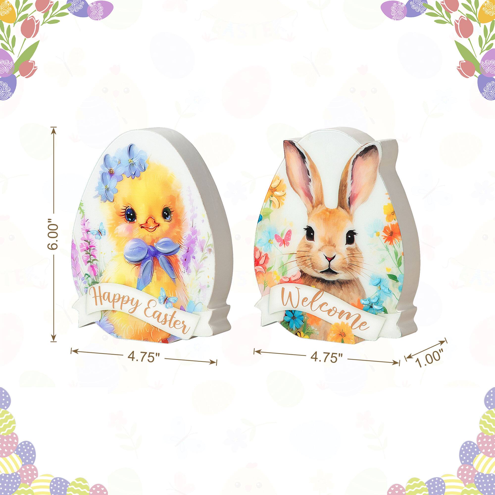 Glitzhome® 6" Easter Egg Chick Table Décor Set